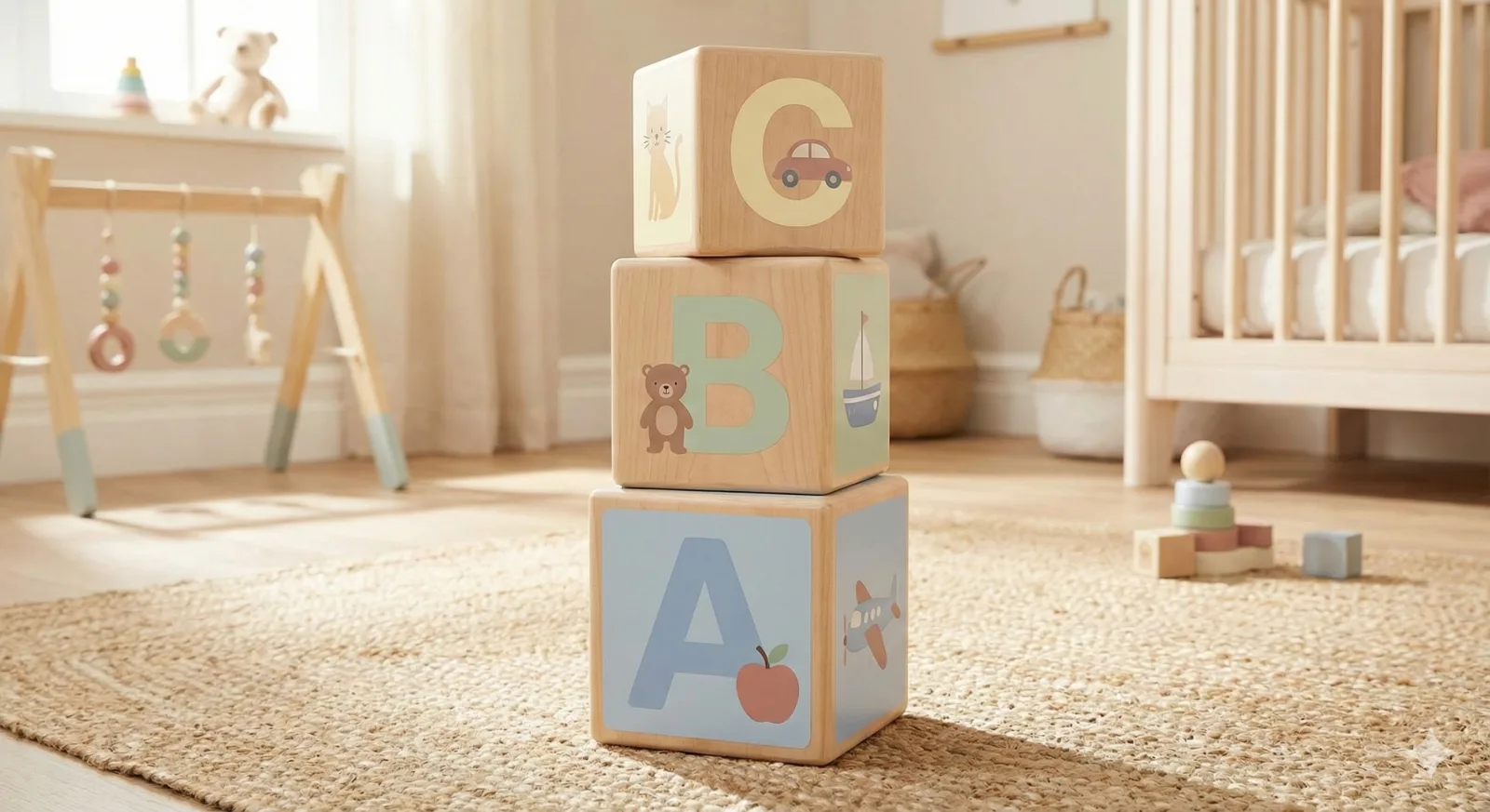 Cubos de Madera Alfabeto Educativo